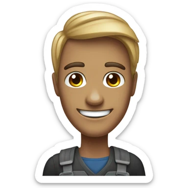 Create a unique, cheerful, and agreeable personality that expresses its readiness to provide services and meet customer requests. sticker