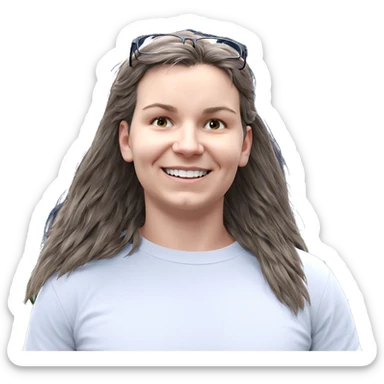 smiling boy with glasses sticker