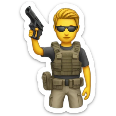 Holding male high school student modern sporting tactical grip aimpoint sticker