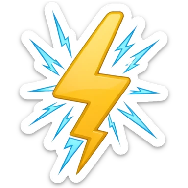 Exclamation point with lightning bolt instead of stick sticker