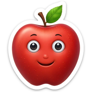 worm on apple sticker