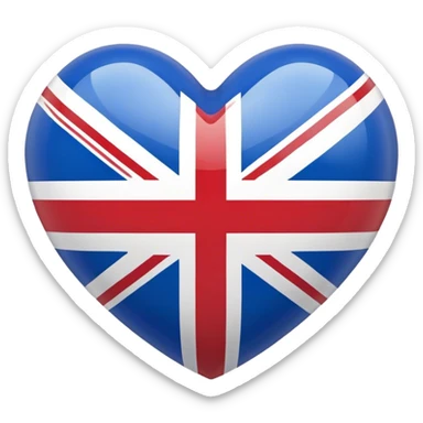 Glossy uk flag heart sticker