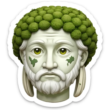 greek sculpture with moss sticker