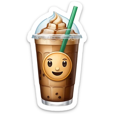 Starbuck ice coffee with ice cubes sticker