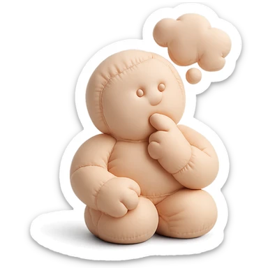 doodle person thinking sticker