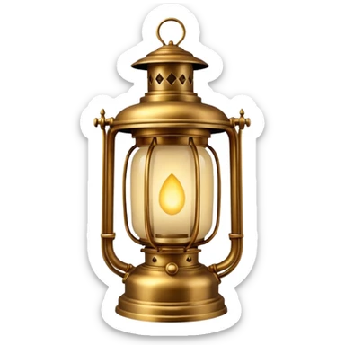 an edwardian-era lantern someone would carry on a dark winter night sticker