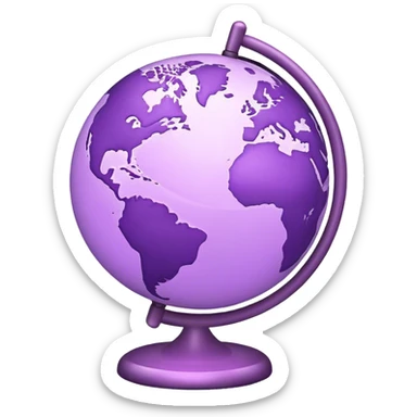 light purple globe  sticker