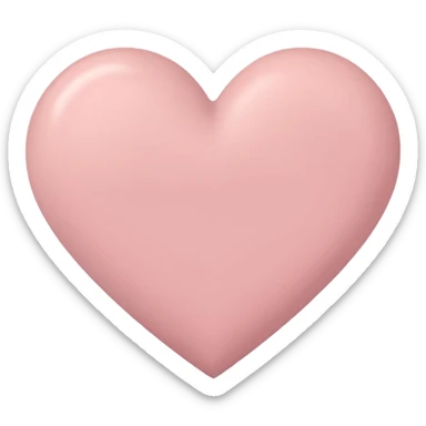 A minimalist pastel illustration of a heart. Soft pastel colors — dusty pink sticker