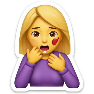 Women emoji choking herself  sticker