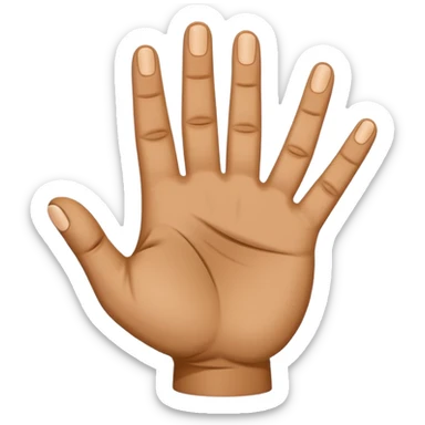 palm with four fingers up and folded thumb from front sticker