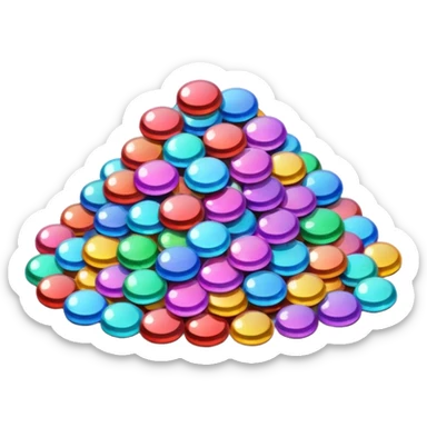  a pile of glitter with sparkling highlights. Rounded, glossy, smooth, soft shadows, white background.

 sticker