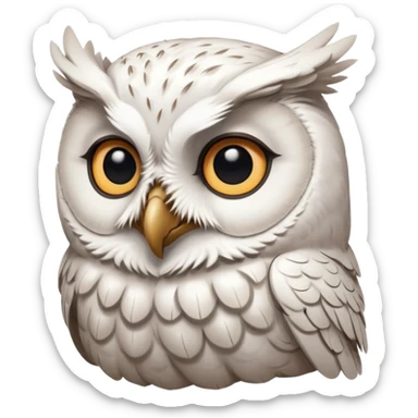 white olw half body, 45 degree lean head sticker