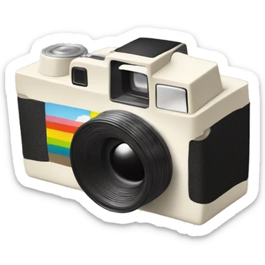 a polaroid film coming out from a polaroid camera sticker