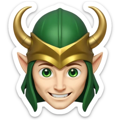portrait of Loki – Horned helmet, mischievous grin








 sticker