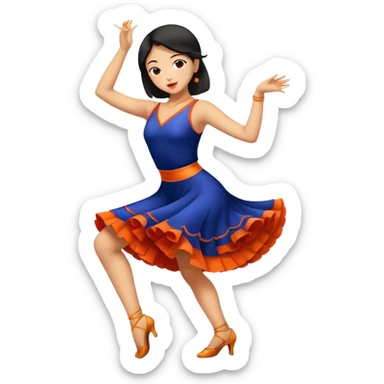 An Asian girl is dancing tango sticker