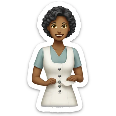 white female seamstress  sticker