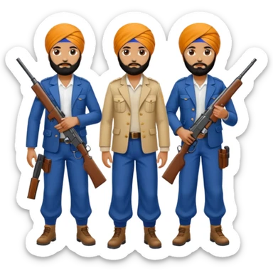 Gang with guns sikhs sticker