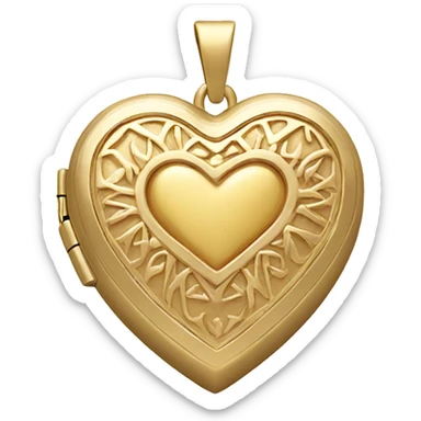 gold heart locket sticker