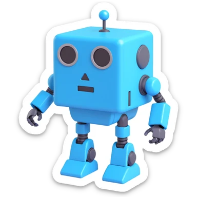 A gray-blue robot cube sticker for IT CUBE Computer Center, inspired by the attached logo sticker