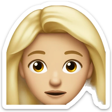 Blonde looking annoyed and eyerolling  sticker