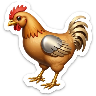 Mecha battle chicken humanoid creature but more human than chicken sticker