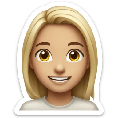 realistic portrait of girl laughing sticker