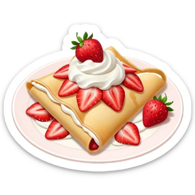 strawberry crepes sticker