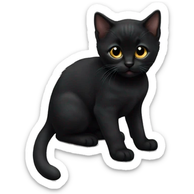 Black Bombay kitten sticker