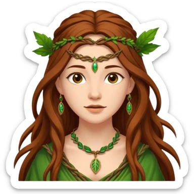Leaf-necklace druid queen sticker