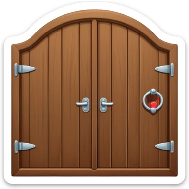porta de madeira arredondada no topo sticker