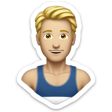 White man runner sticker