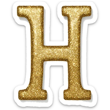Glitter letter H sticker