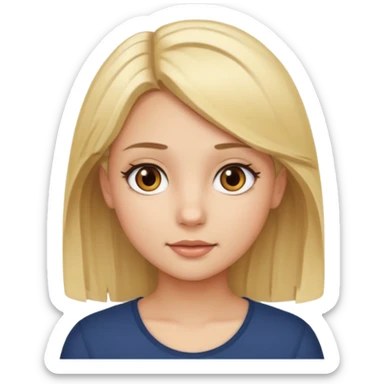 Blonde hair brown eyed girl  sticker