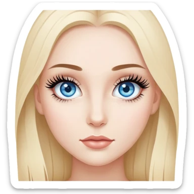 A girl with blue eyes a lash extensions  sticker