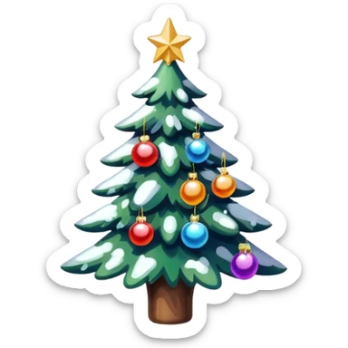 Christmas tree decorations snow sticker