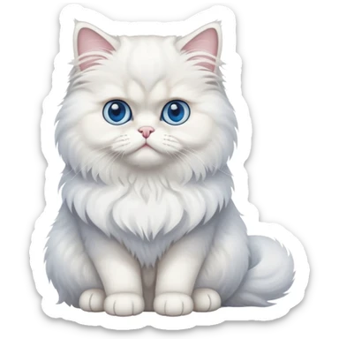 Persian cat full body sitting with blue eyes sticker