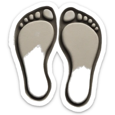 pair of footprints in cement sticker