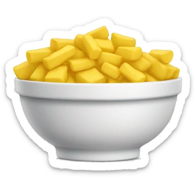 a white bowl filled with yellow crips  sticker