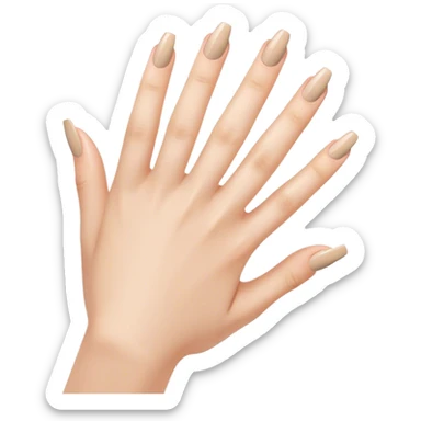 beautiful realistic female hand with beige manicure sticker
