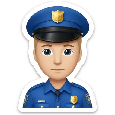 blue uniformed police sticker