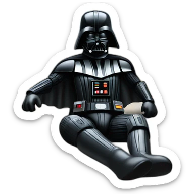 darth Vader lounging on the beach sticker