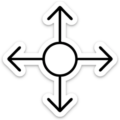 modern iconographic style symbol representing centralization, simple, easily recognizable, version 1 sticker