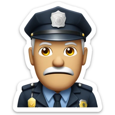 Older man policeman angry sticker