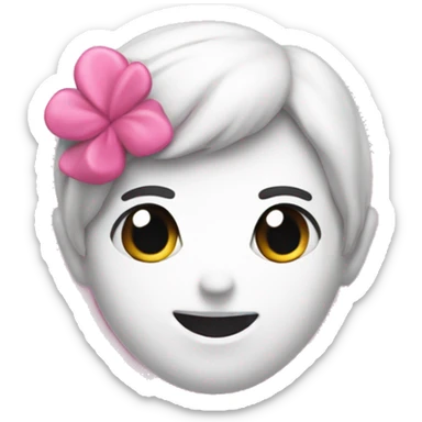 Corazon blanco con lazo rosa sticker