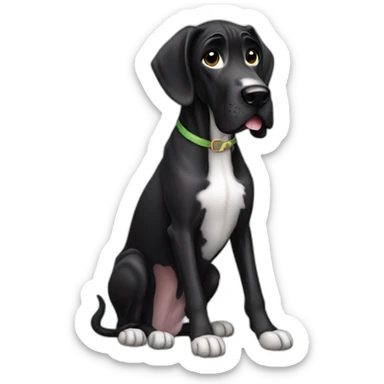 Black great dane sticker