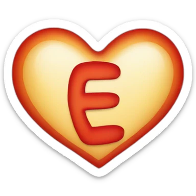 Heart with letter “E” in it sticker