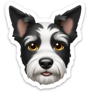 Black and white terrier dog sticker