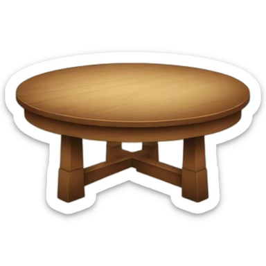 a large round wooden table sticker