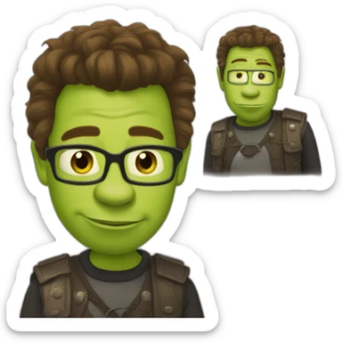 Shrek as rick astley sticker