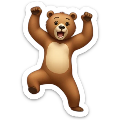 Bear wearing a unitard doing aerobics  sticker